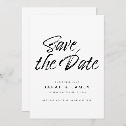 Moderne Minimalistische Hochzeit rettet das Datum Save The Date (Vorne/Hinten)