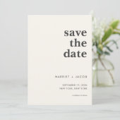 Moderne Minimalistische Hochzeit rettet das Datum Save The Date (Stehend Vorderseite)