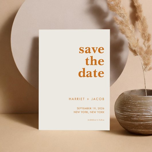 Moderne Minimalistische Hochzeit rettet das Datum Save The Date