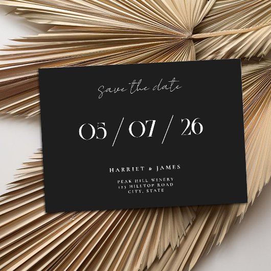 Moderne Minimalistische Hochzeit rettet das Datum Save The Date