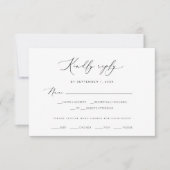 Moderne Minimalistische Hochzeit RSVP Karte (Vorderseite)