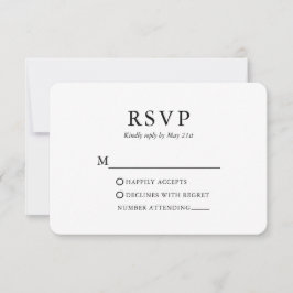 Moderne Minimalistische Hochzeit RSVP Karte