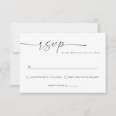 Moderne Minimalistische Hochzeit RSVP Karte (Vorderseite)