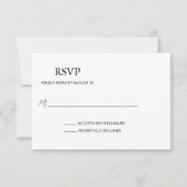Moderne Minimalistische Hochzeit RSVP Karte (Vorderseite)