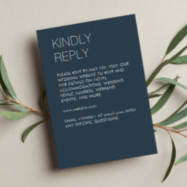 Moderne Minimalistische Hochzeit RSVP Karte