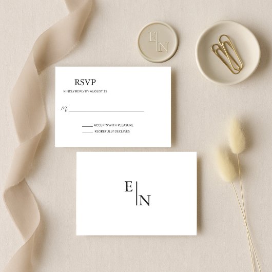 Moderne Minimalistische Hochzeit RSVP Karte