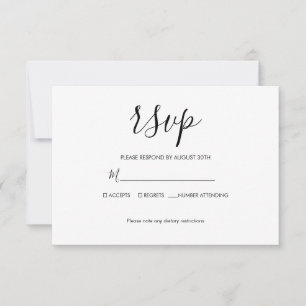 Moderne Minimalistische Hochzeit RSVP Karte