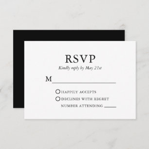 Moderne Minimalistische Hochzeit RSVP Karte
