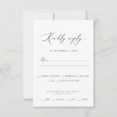 Moderne Minimalistische Hochzeit RSVP Karte (Vorderseite)