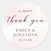 Moderne Minimalistische Hochzeit Runder Aufkleber (Vorderseite)