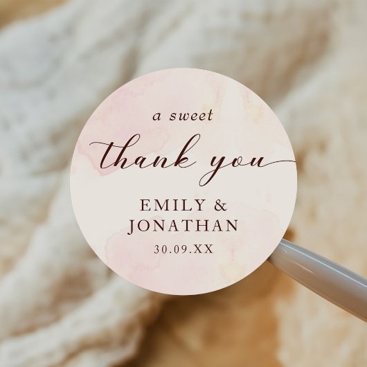 Moderne Minimalistische Hochzeit Runder Aufkleber