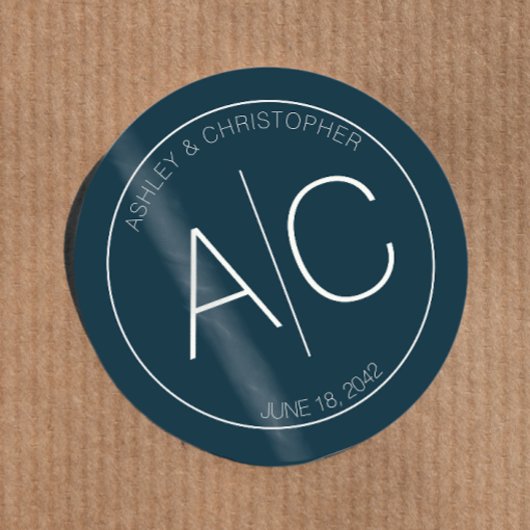 Moderne Minimalistische Hochzeit Runder Aufkleber