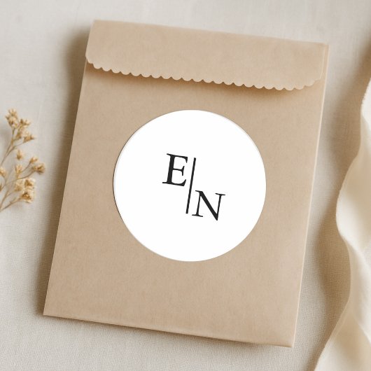 Moderne Minimalistische Hochzeit Runder Aufkleber