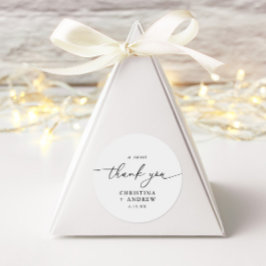 Moderne Minimalistische Hochzeit Runder Aufkleber