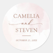 Moderne Minimalistische Hochzeit Runder Aufkleber (Vorderseite)