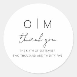 Moderne Minimalistische Hochzeit Runder Aufkleber