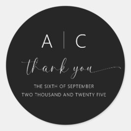 Moderne Minimalistische Hochzeit Runder Aufkleber
