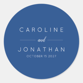 Moderne Minimalistische Hochzeit Runder Aufkleber