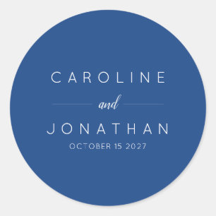 Moderne Minimalistische Hochzeit Runder Aufkleber