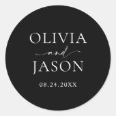 Moderne Minimalistische Hochzeit Runder Aufkleber (Vorderseite)