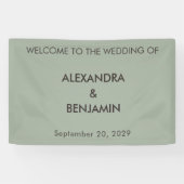 Moderne Minimalistische Hochzeit | Salbeigrün Banner (Horizontal)
