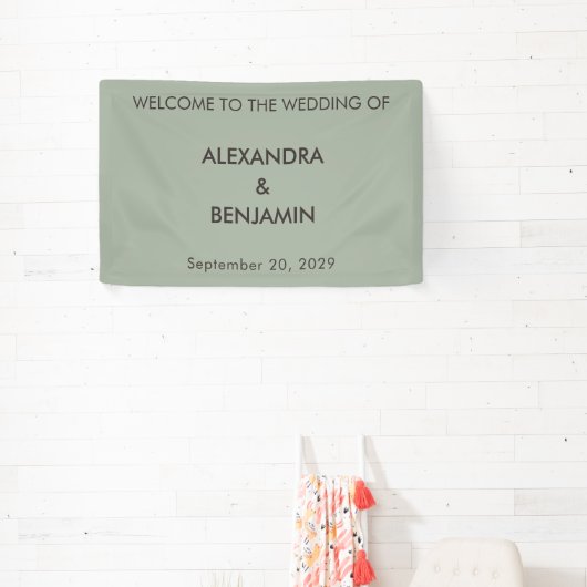 Moderne Minimalistische Hochzeit | Salbeigrün Banner (InSitu)