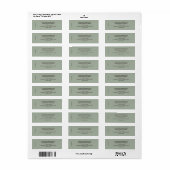 Moderne Minimalistische Hochzeit | Salbeigrün Zeit (Vorne)