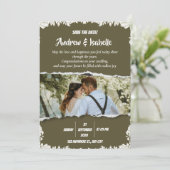 Moderne Minimalistische Hochzeit Save The Date (Stehend Vorderseite)