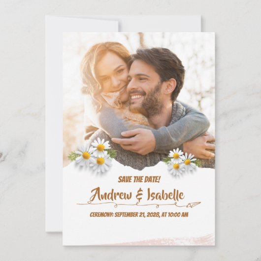 Moderne Minimalistische Hochzeit Save The Date (Vorderseite)