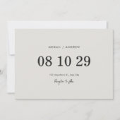 Moderne minimalistische Hochzeit Save The Date (Vorderseite)