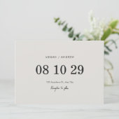 Moderne minimalistische Hochzeit Save The Date (Stehend Vorderseite)