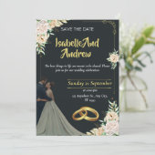 Moderne Minimalistische Hochzeit Save The Date (Stehend Vorderseite)