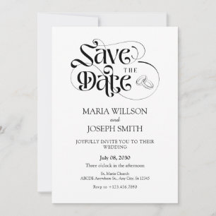 Moderne, minimalistische Hochzeit Save The Date
