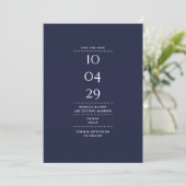 Moderne Minimalistische Hochzeit Save The Date (Stehend Vorderseite)