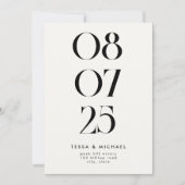 Moderne Minimalistische Hochzeit Save The Date (Vorderseite)
