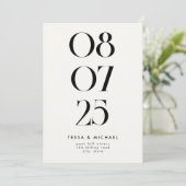 Moderne Minimalistische Hochzeit Save The Date (Stehend Vorderseite)
