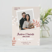 Moderne Minimalistische Hochzeit Save The Date (Stehend Vorderseite)