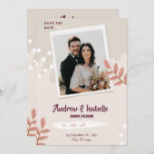 Moderne Minimalistische Hochzeit Save The Date (Vorne/Hinten)