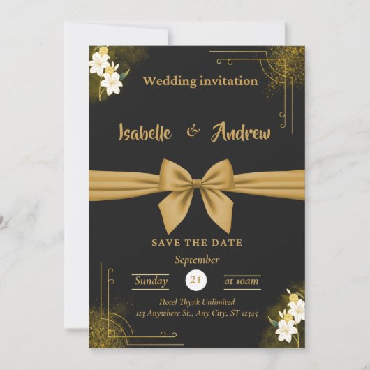 Moderne Minimalistische Hochzeit Save The Date (Vorderseite)