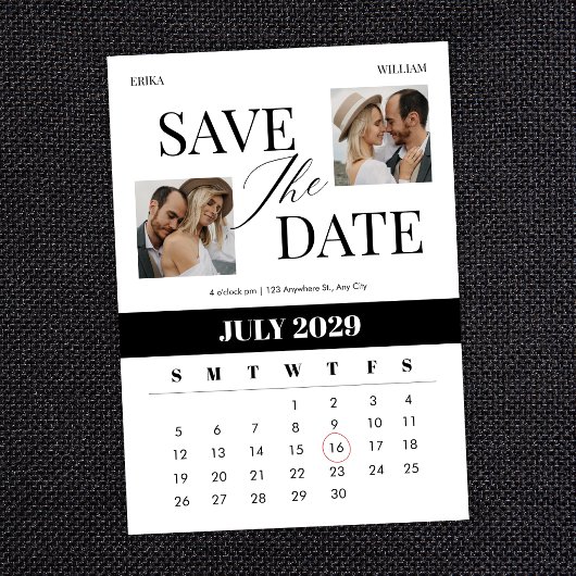 Moderne minimalistische Hochzeit Save The Date