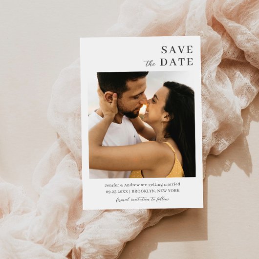 Moderne Minimalistische Hochzeit Save The Date