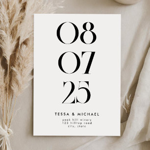 Moderne Minimalistische Hochzeit Save The Date