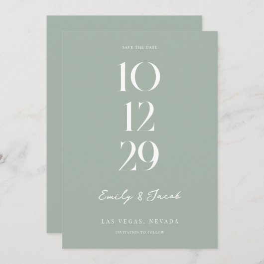 Moderne Minimalistische Hochzeit Save The Date (Vorne/Hinten)