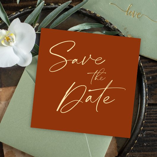 Moderne Minimalistische Hochzeit Save the Date Einladung