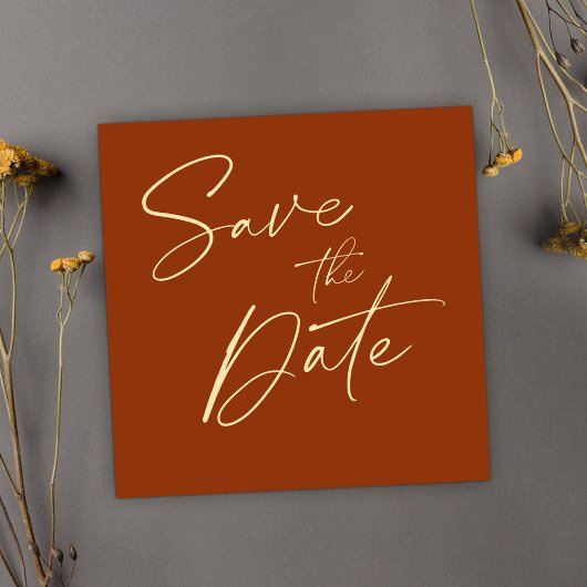Moderne Minimalistische Hochzeit Save the Date Einladung