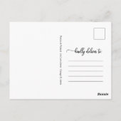 Moderne Minimalistische Hochzeit Save The Date Pos Postkarte (Rückseite)