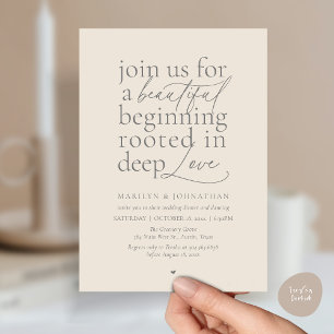 Moderne Minimalistische Hochzeit Schöne Liebesdinn Einladung