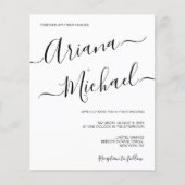 Moderne Minimalistische Hochzeit Schwarz-weiß einf (Vorderseite)