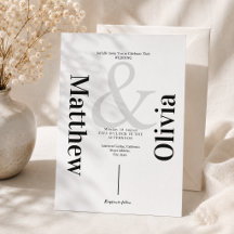 Moderne minimalistische Hochzeit Schwarz-Weiß-Typo