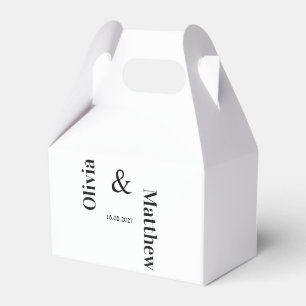 Moderne minimalistische Hochzeit Schwarz-Weiß-Typo Geschenkschachtel